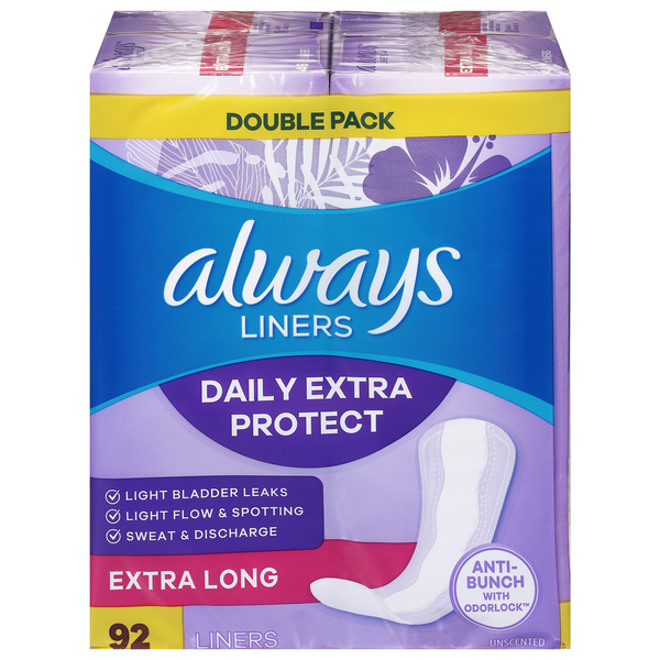 Always Anti-Bunch Xtra Protection Unscented Extra Long Liners