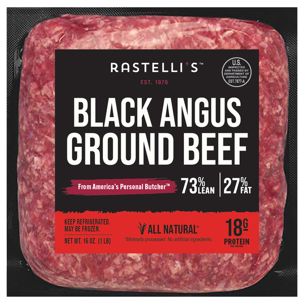 Rastelli's 73% Lean 27% Fat Black Angus Ground Beef Fresh