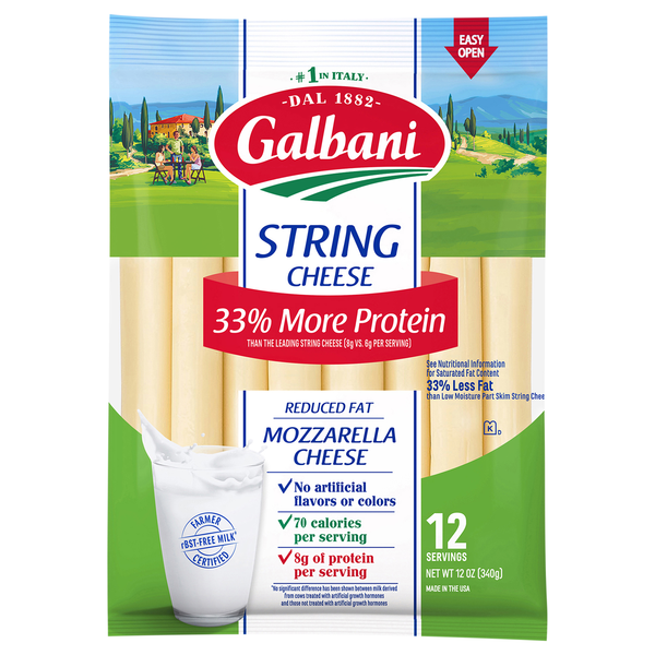 Galbani Reduced Fat Mozzarella String Cheese - 12 ct