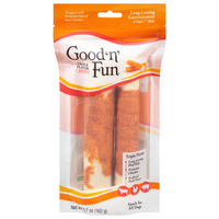 Good 'n' Fun Triple Flavor Rolls Dog Chews 7 Inch - 2 ct