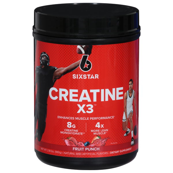 SIXSTAR Fruit Punch Creatine X3 Dietary Supplement Powder