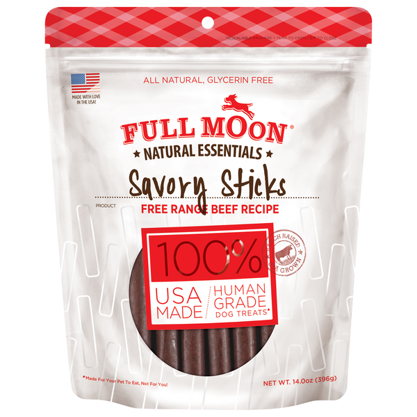 Full Moon Savory Sticks Natural Free Range Beef Recipe Dog Treats