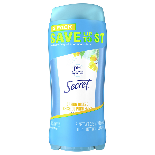 Save On Secret Women s Antiperspirant Deodorant Spring Breeze Invis Solid 2 Ct Order Online 