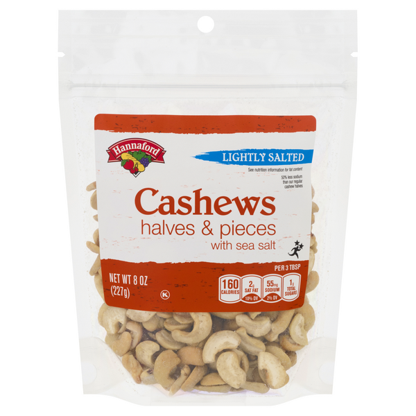 Hannaford Cashew Halves & Pieces Lightly Salted