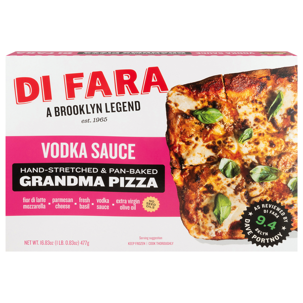 Di Fara Hand Stretched & Pan Baked Vodka Sauce Grandma Pizza Frozen