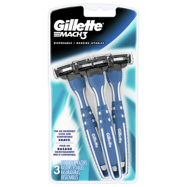 Save on Gillette Mach3 Razors Smooth Shave Triple Blade Disposable Order Online Delivery GIANT