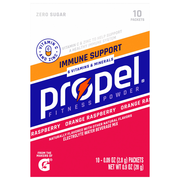 Propel Immune Orange Raspberry Electrolyte Water Beverage Mix - 10 ct