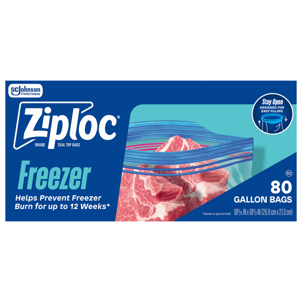 Ziploc Stay Open Gallon Freezer Bags