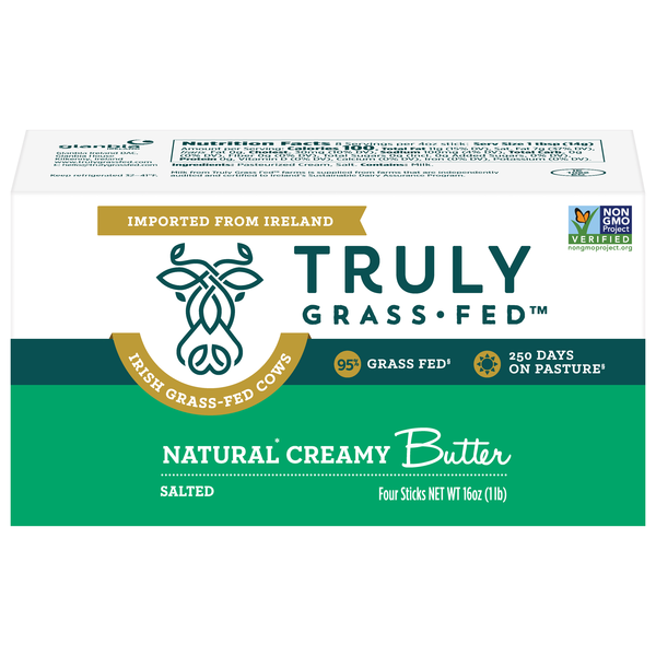 Truly Grass-Fed Salted Natural Creamy Cultured Butter Sticks - 4 ct