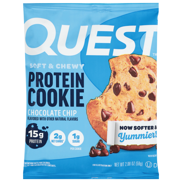 Quest Keto Friendly Chocolate Chip 15g Protein Soft & Chewy Cookie