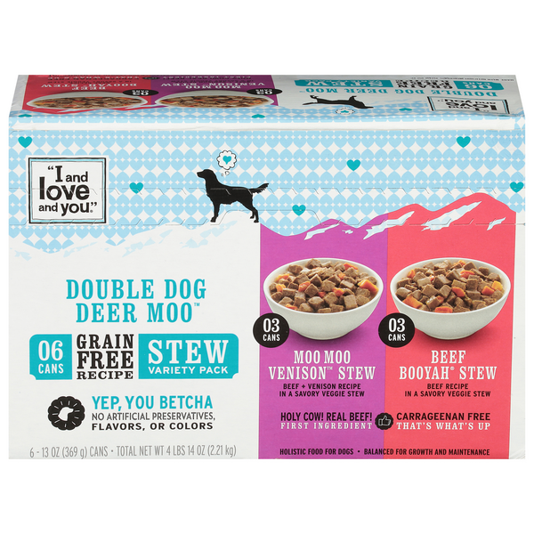 Save on I and Love and You Wet Dog Food Double Dog Deer Moo Grain Free