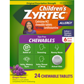 Zyrtec Children's Allergy Relief 10 mg Chewable Tablets Grape Flavor