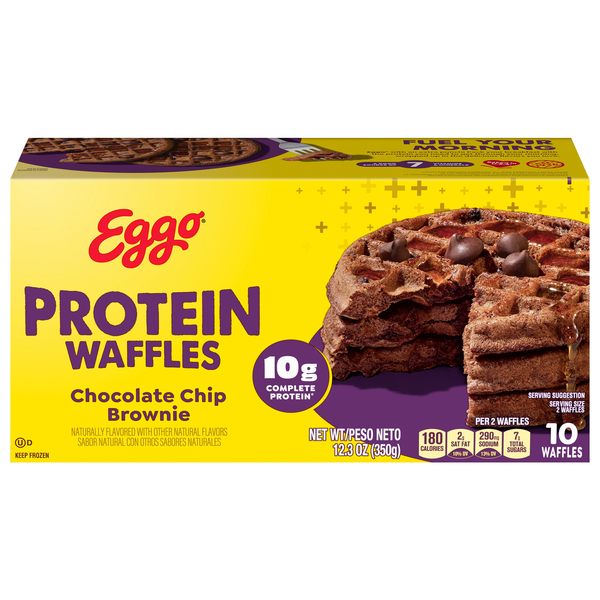 Eggo Fully Loaded Chocolate Chip Brownie Protein Waffles - 10 ct