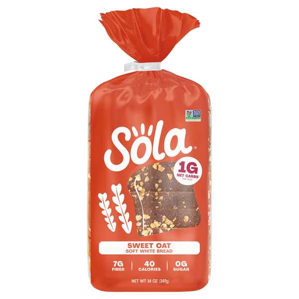 Sola Keto Friendly 40 Calories Sweet Oat Soft White Sliced Bread
