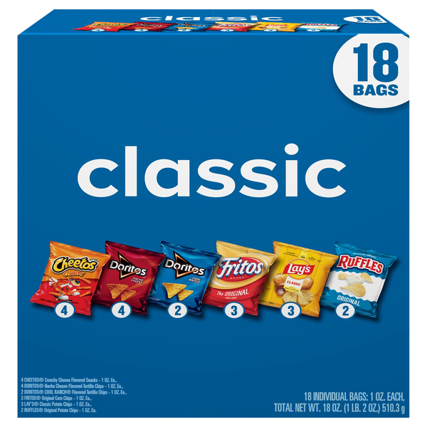 Frito-Lay Snacks Classic Mix Variety Pack - 18 ct