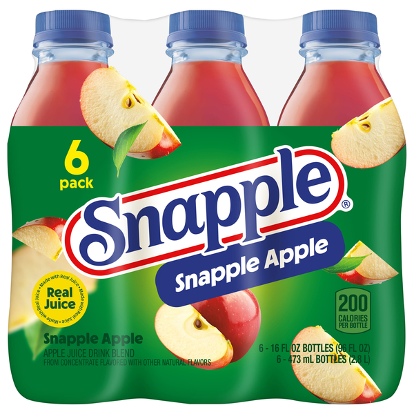 Snapple Apple Juice - 6 pk Plastic