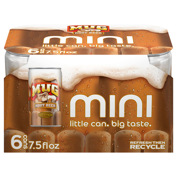 Mug Root Beer Soda Caffeine Free - 6 pk