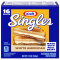 Kraft Singles White American Cheese Slices - 16 ct