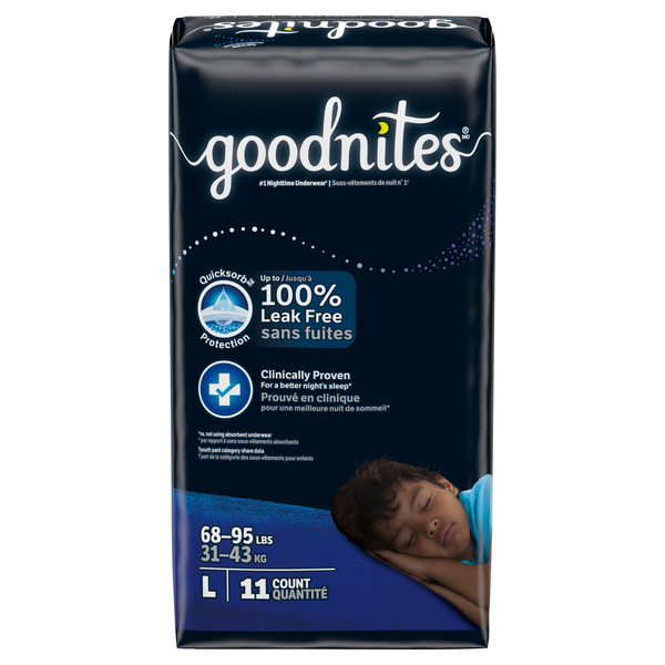 GoodNites Boys L Nighttime Underwear 68-95 lb