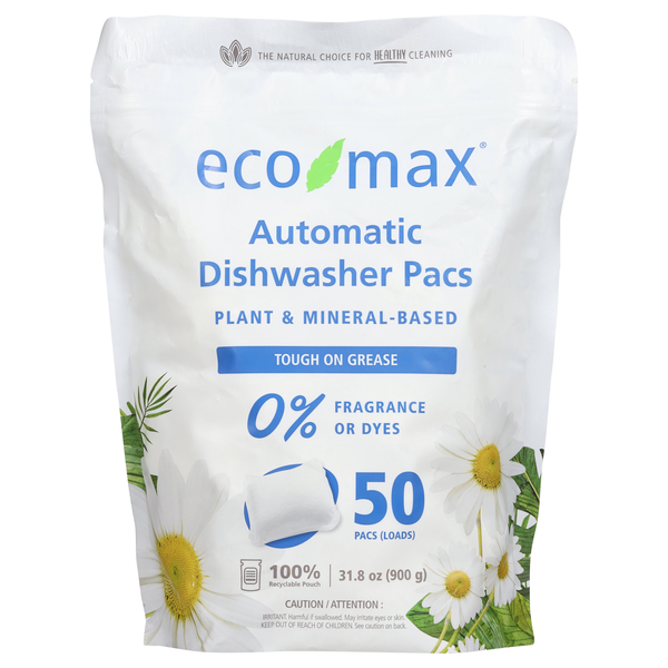 Eco-Max Automatic Dishwasher Pacs - 50 ct
