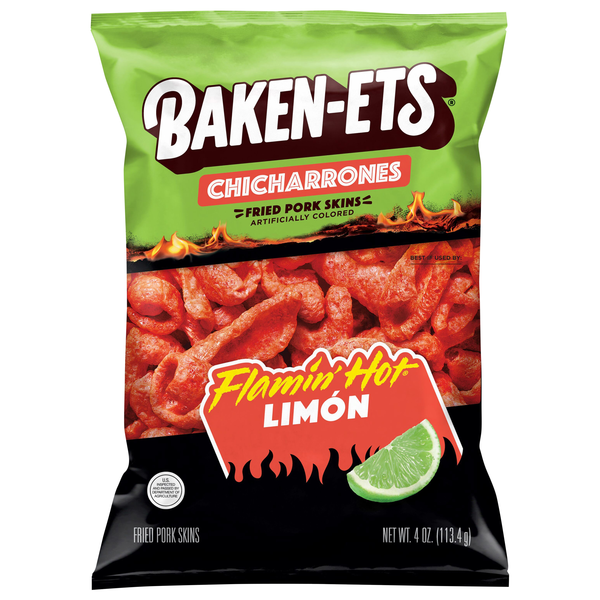 Baken-Ets Chicharrones Flamin' Hot Limon Fried Pork Skins