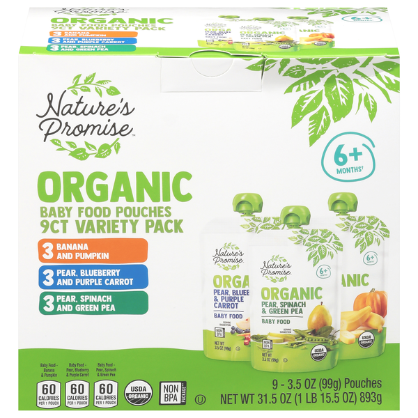 Nature's Promise Organic Baby Food Variety Pack - 9 ct
