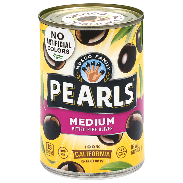 Pearls California Medium Pitted Ripe Black Olives