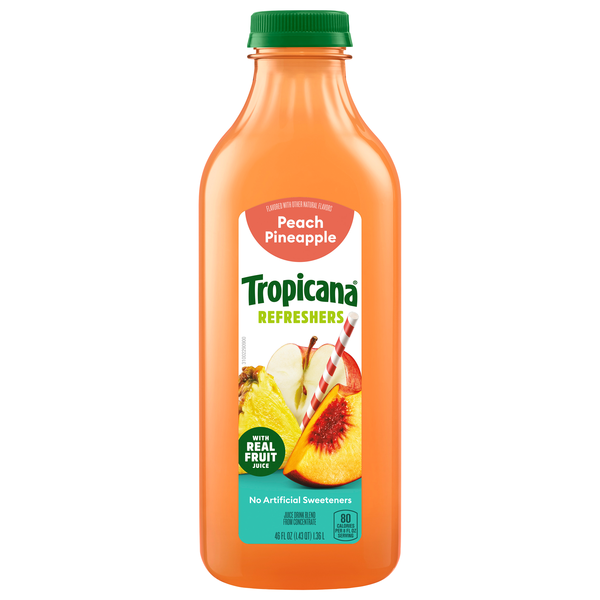 Save on Tropicana Refreshers Peach Pineapple Juice Drink Order