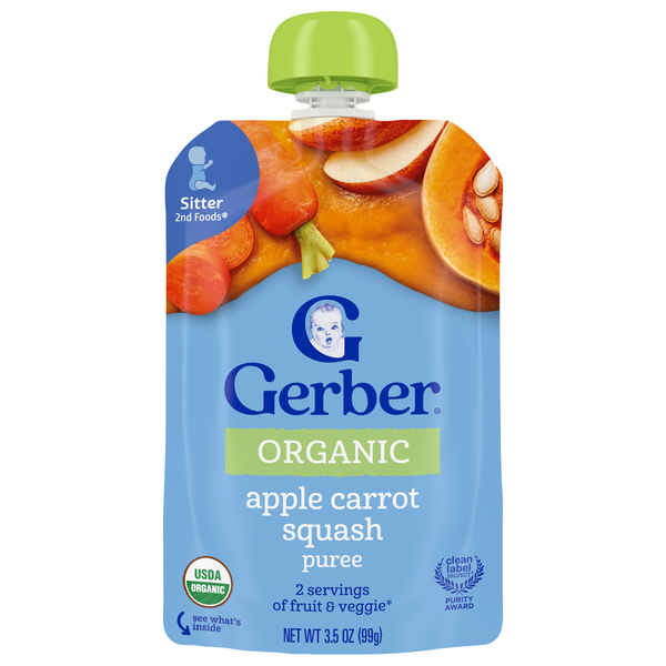 Gerber Organic 2nd Baby Food Apple Carrot Squash