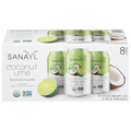 Sanavi Organic Coconut Lime Sparkling Spring Water - 8 pk