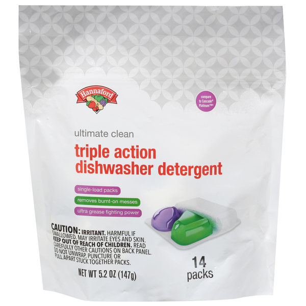 Hannaford Triple Action Dishwasher Detergent Packs Ultimate Clean