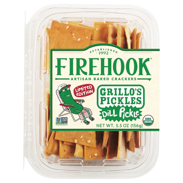 Firehook Organic Grillo's Pickles Dill Pickle Crackers