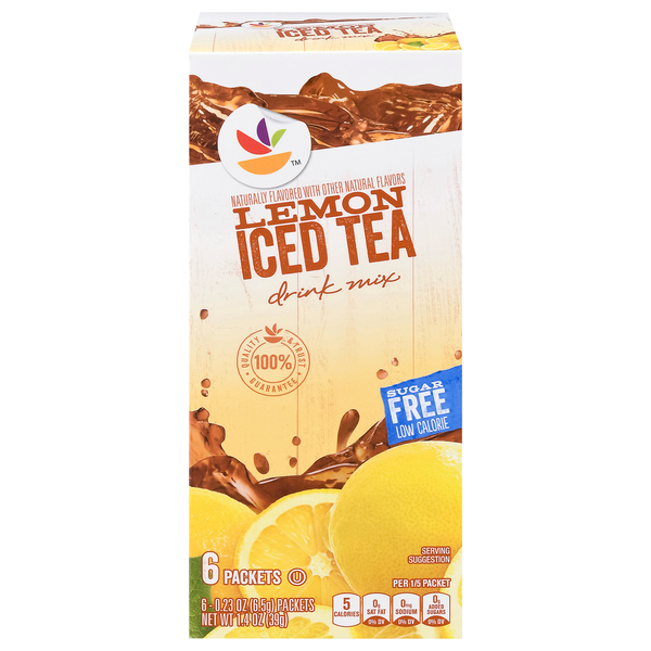 Our Brand Sugar Free Lemon Flavor Iced Tea Drink Mix Packets - 6 ct