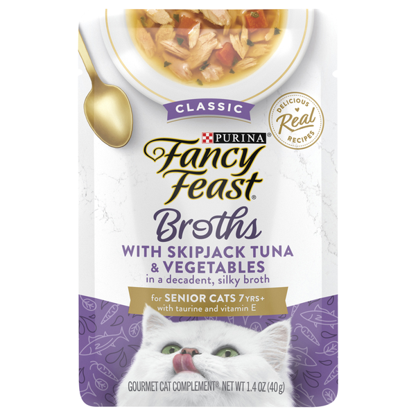 Fancy Feast Broths Classic w/Skipjack Tuna/Vegetables Cat Food Complement