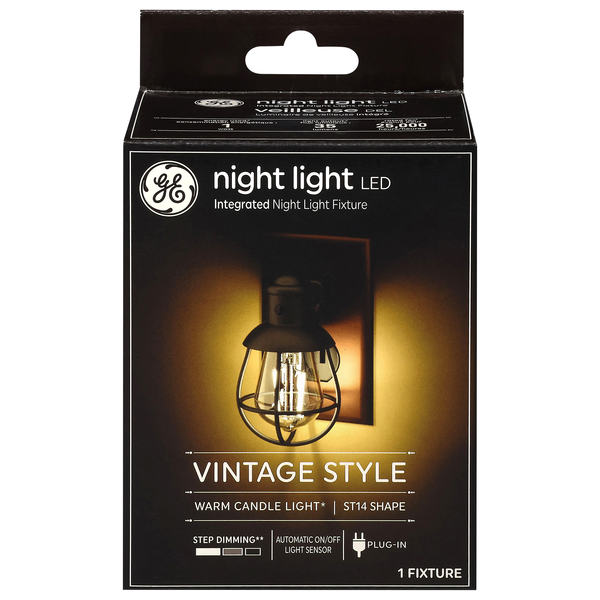 GE LED Vintage Style Warm Candle Light Bulb Night Light Fixture