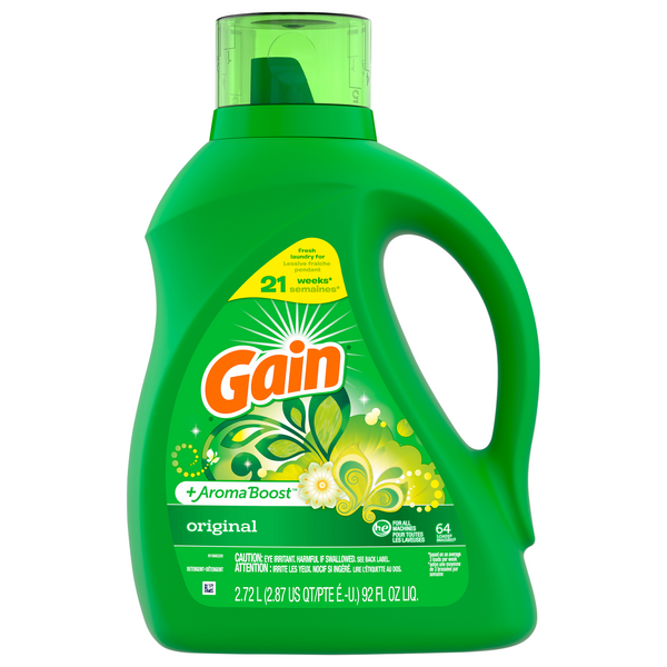 Save on Gain +Aroma Boost Liquid Laundry Detergent Original Order