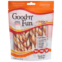 Good 'n' Fun Triple Flavor Twists Dog Chews - 22 ct