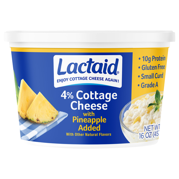 Lactaid Lactose Free 4% Small Curd Cottage Cheese with Pineapple