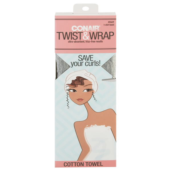 Conair Twist & Wrap Cotton T-Shirt Towel