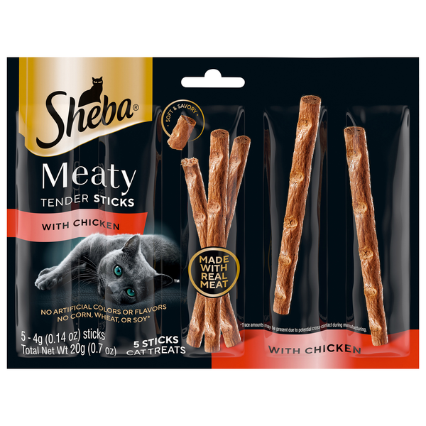 SHEBA Meaty Tender Sticks with Chicken Cat Treats - 5 ct