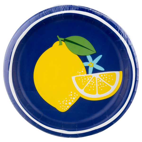 Smart Living Lunch Plates Blue with Lemon 6.87 Inch