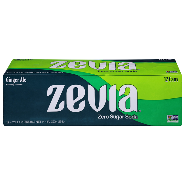 Zevia Caffeine Free Zero Sugar Ginger Ale Soda - 12 pk