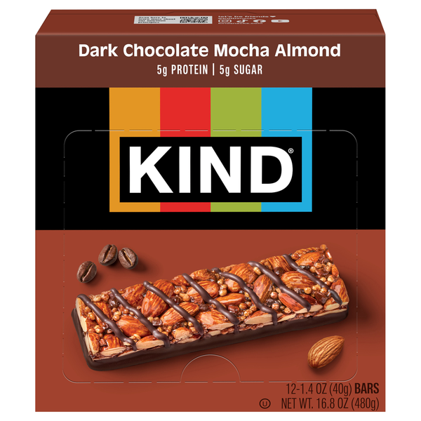 KIND Gluten Free Dark Chocolate Mocha Almond Bars - 12 ct