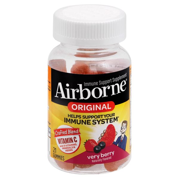Airborne Very Berry Immune System Support Supplement Gummies