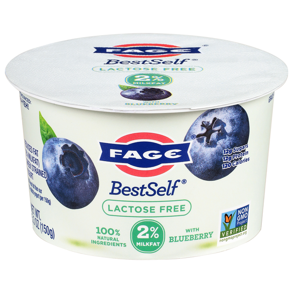 FAGE BestSelf Lactose Free Reduced Fat Blueberry Strained Greek Yogurt Cup