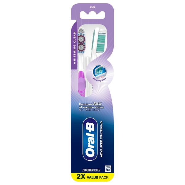 Oral-B Dual Action Vivid Whitening Soft Toothbrushes