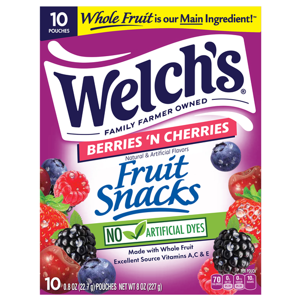 Welch's Berries 'N Cherries Fruit Snacks - 10 ct