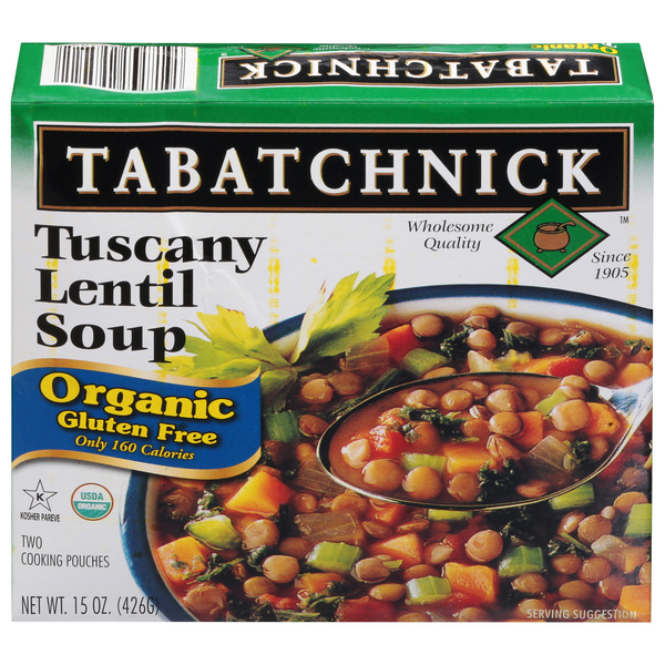 Tabatchnick Kosher Organic Gluten Free Tuscany Lentil Soup - 2 ct Frozen