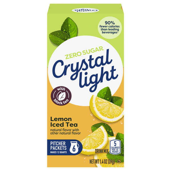 Crystal Light Sugar Free Lemon Iced Tea Mix Pitcher Packets - 6 ct