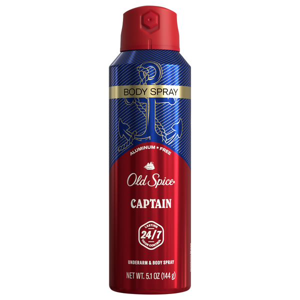 Old Spice Captain Scent of Bergamot Aluminum Free Underarm & Body Spray